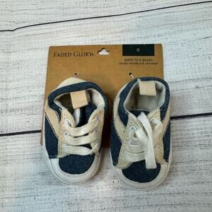 Faded Glory Blue & White Sneakers Size 0 Birth to 6 Weeks
